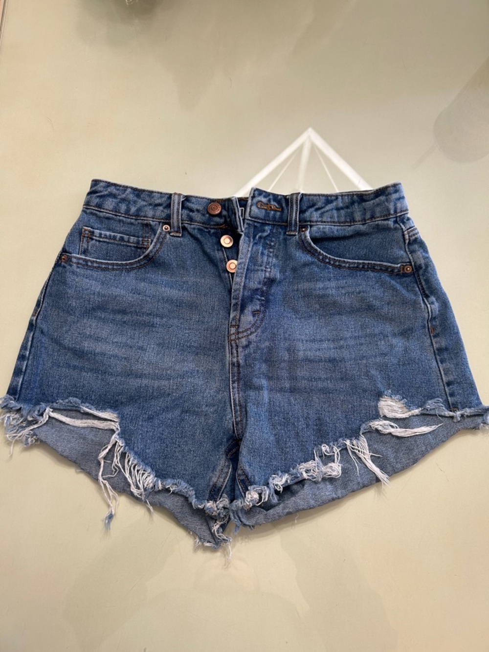 Distressed Women’s High-Rise Blue Denim Shorts